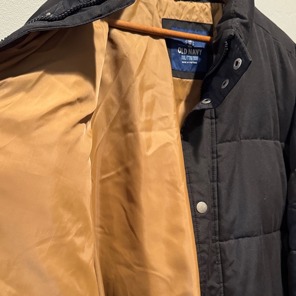 Old Navy Men's Quilted Black Puffer Jacket Puff Parka Winter Coat Front Pockets - Picture 6 of 14